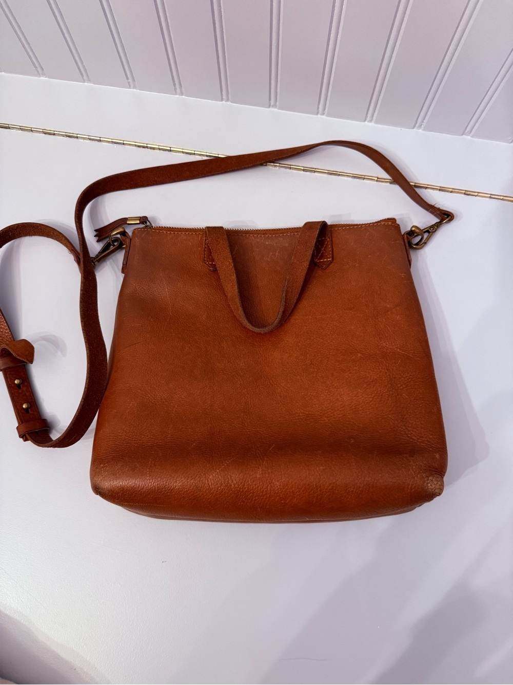Madewell Tan Leather Crossbody Bag